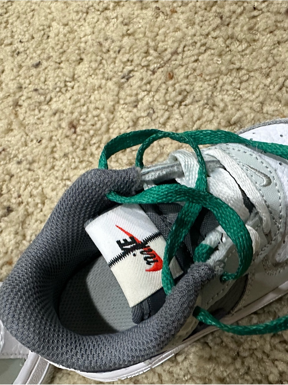 Nike Air Force 1 Toddler Size 5C White Gray Blue Green Sneakers Kids Shoes - Picture 3 of 5